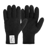 Двойные шерстяные перчатки (70% шерсть + 30% акрил), 7.5 класс, черные